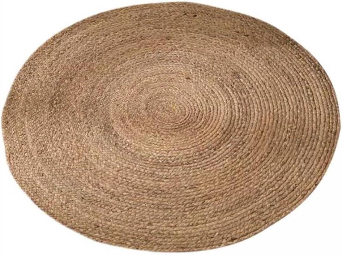 Rond Jute Vloerkleed - Natuurlijk Tapijt Gevlochten - Woonkamer Decoratie - Handgeweven Ambachtelijk - 180cm Diameter - Beige