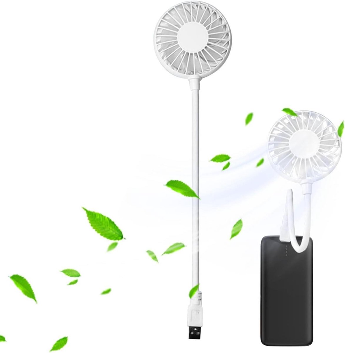 Draagbare USB Ventilator - Mini Ventilator Flexibel - Persoonlijke Koeling - Flexibele Hals 360 Graden - 34 x 8 cm