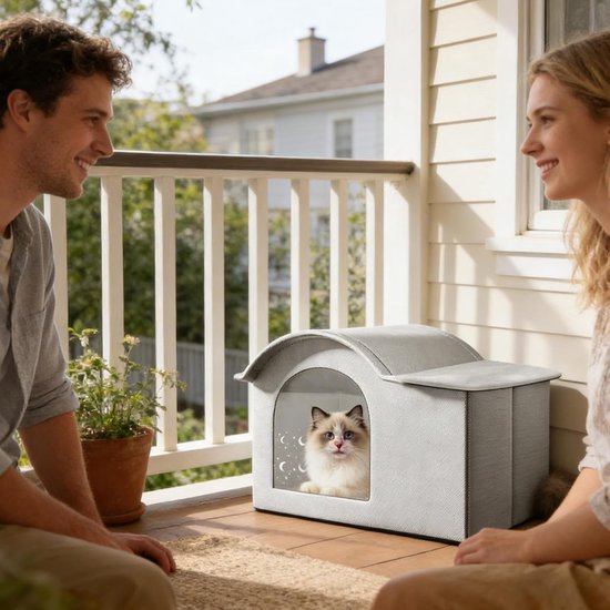 Verkoelend Hondenhok - Kattenverblijf Puppy Tent - Huisdier Koelte - Dubbel Koelsysteem - 47x35x40cm - Veelkleurig — afbeelding 3