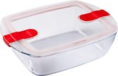 Pyrex - Cook & Heat Voedelcontainer Rechthoek met Deksel 28 x 20cm - Transparant