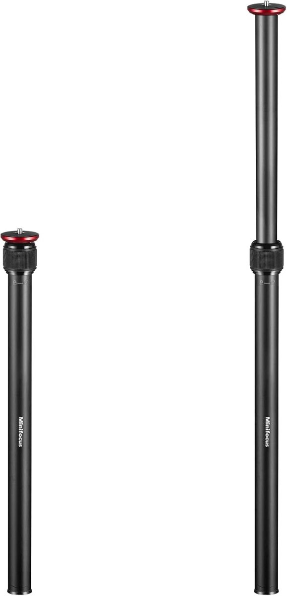 SnelShoppen - Tripod Extender Aluminium 23.4 Inch, 2 Secties Center Columns, Verstelbaar van 335mm tot 595mm, 1/4" & 3/8" Schroefdraad, 33 lbs Belasti