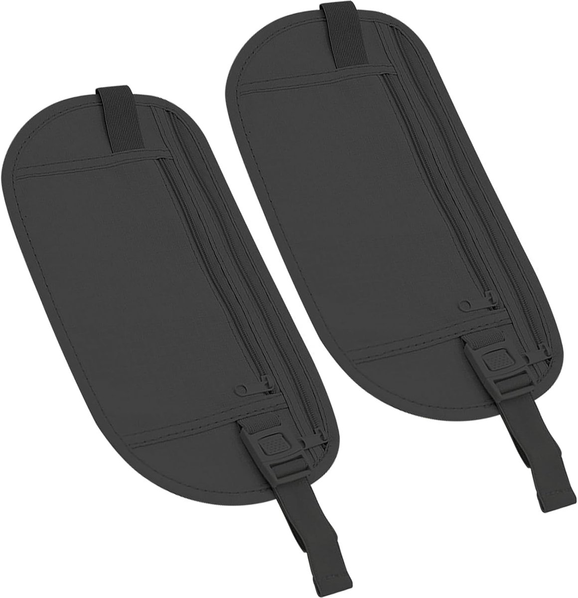 SnelShoppen - Pack van 2 Slimme en Onzichtbare Geldriem Met RFID Bescherming voor Mannen en Vrouwen, Anti-Diefstal Heupriem, Zwart voor Reizen, Sport