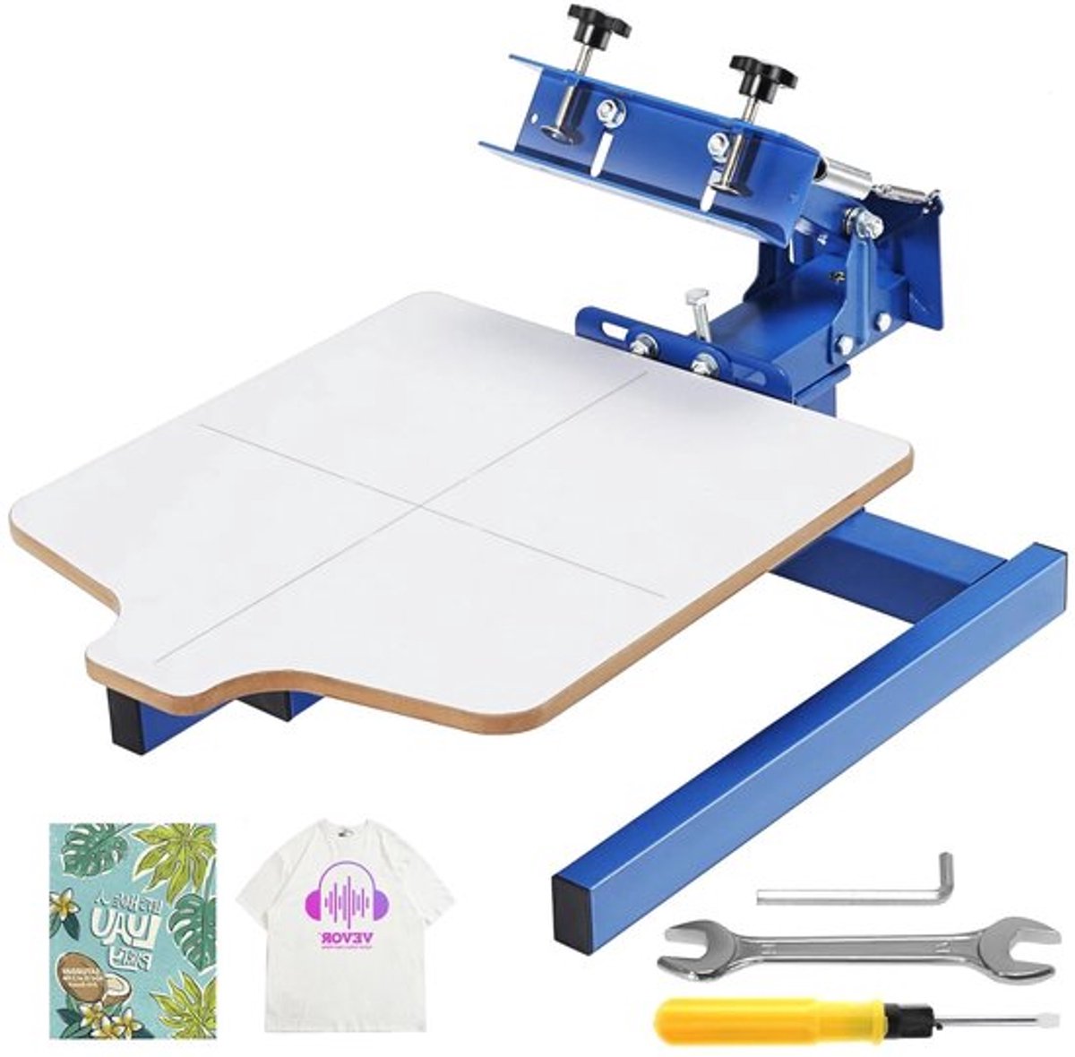 Zeefdruk Zeefdrukmachine T-shirt Zeefdrukmachine 4 Kleur 2 Station Double-Layer Positioning Pallet Verstelbare Spanning voor T-Shirt DIY Printing Wall
