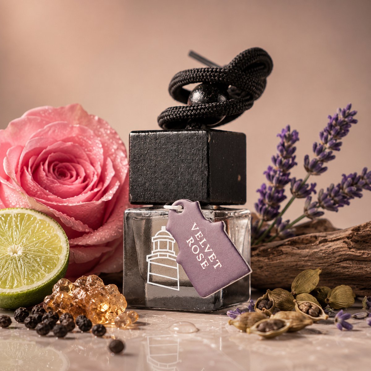 Zephyr - Auto Parfum – “Velvet Rose-Oud” - Luxe Auto Geurverfrisser - Autogeur - Geurhanger - Auto accessoires – Parfum Voor Dames