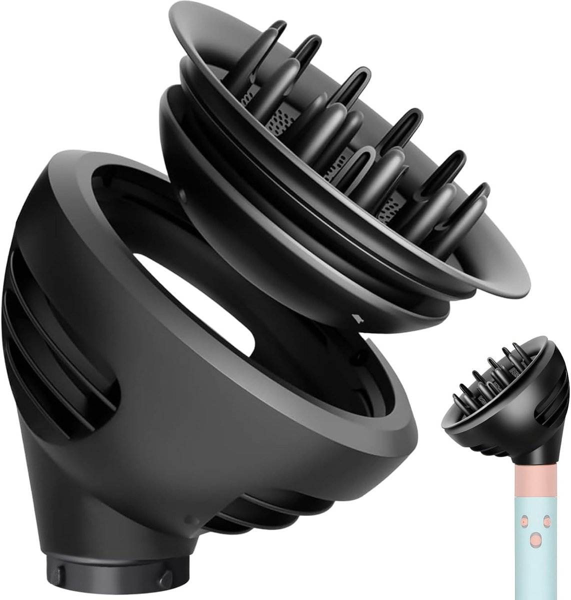 SnelShoppen - Diffuser opzetstukken voor haardroger, golven en krullen diffuser voor Dyson Airwrap HS05 HS01 HS08, omvormbaar stylingaccessoire voor t