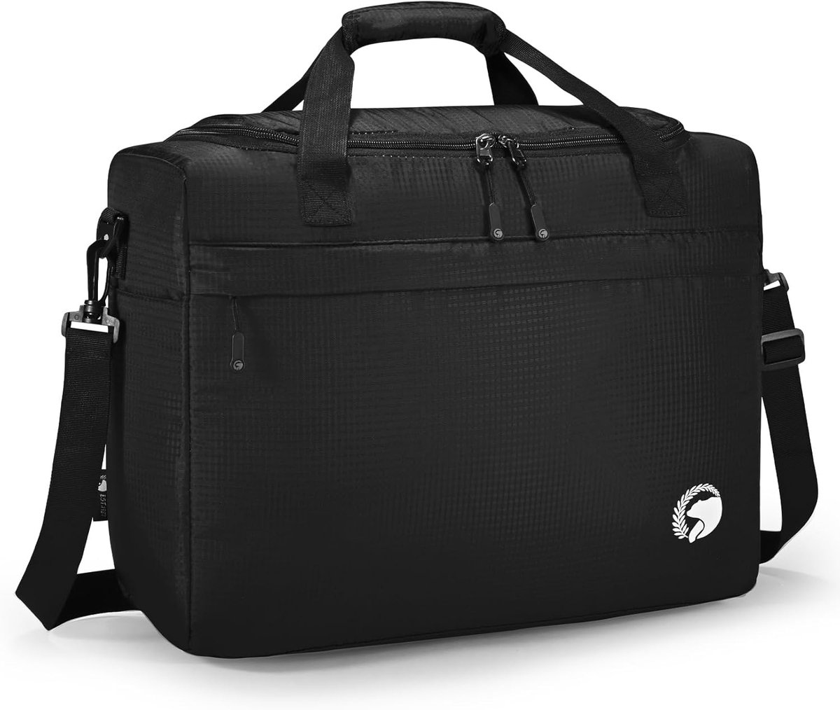 SnelShoppen - Vouwbare Reistas 40x30x15 cm, Waterdichte Cabin Bag voor Vliegtuig, Lichtgewicht Handbagage met Schouderband voor Vrouwen, Zwart