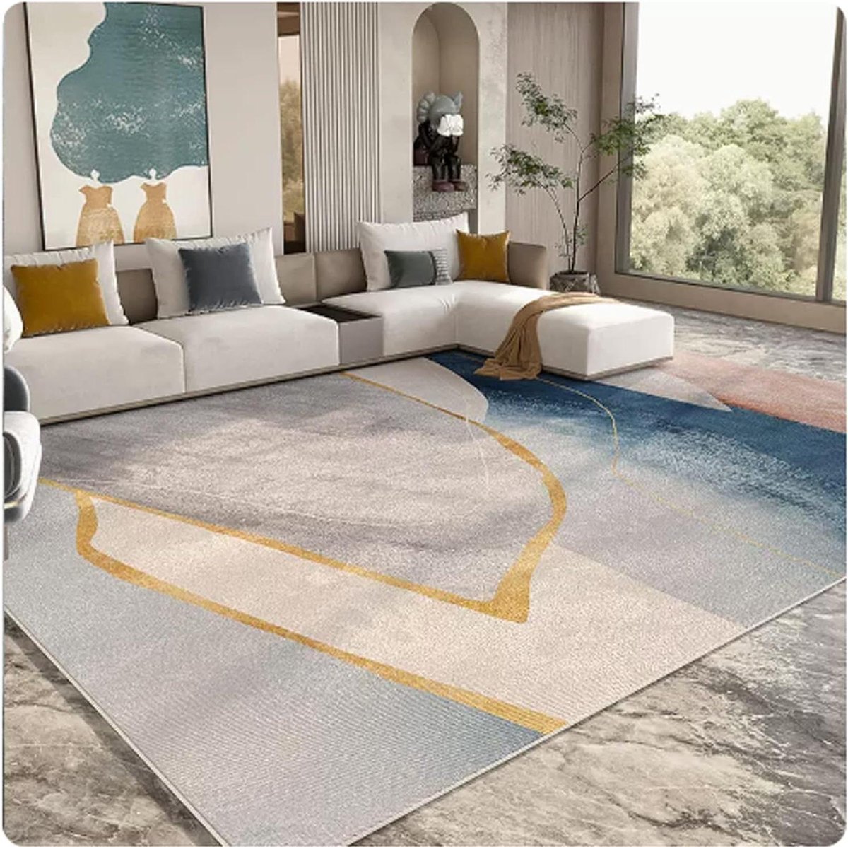 Patroon Tapijt - Vloerkleed Zacht - Woonkamer Decoratie - Antislip Bodem - 140 cm x 200 cm - J