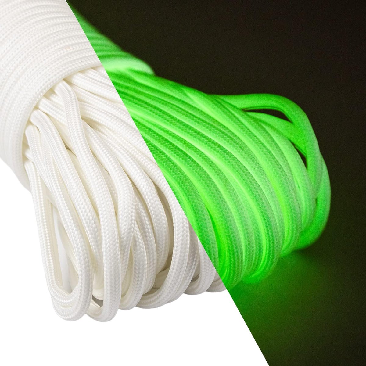 Thijox - Fluorescerend Paracord 550 4mm 30m Lichtgevend Nylon Touw - Sterk en Duurzaam, Max. 250kg Draagkracht - Perfect voor Camping, Tuin, Klussen e