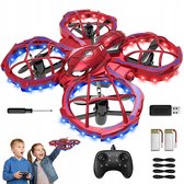 Mini Drone met Verlichting - RC Kinder Drone - obstakelsensor - 3 snelheden - 360° flip - 2 batterijen - voor kinderen en beginnende volwassenen