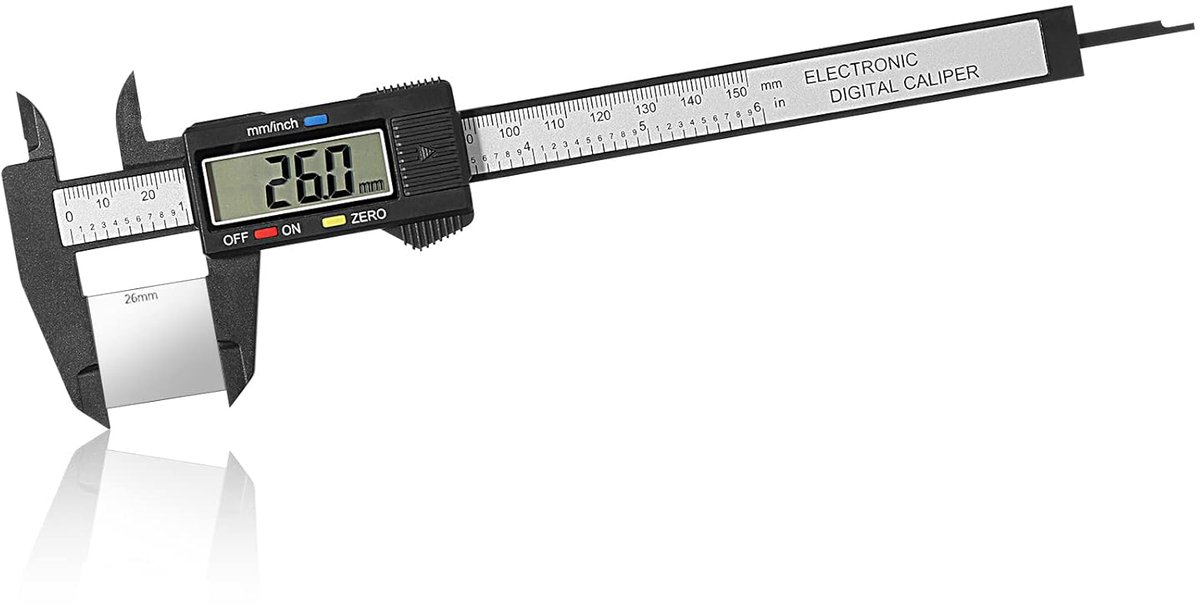 SnelShoppen - Digitale schuifmaat 150 mm / 6 inch - Elektronisch meetgereedschap met groot LCD-display - Voor externe, interne metingen, diepte en sta