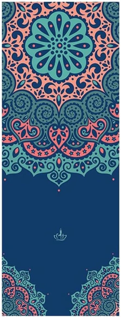 SnelShoppen - Antislip Yogamat Handdoek Microvezel Zweetabsorberend Sneldrogend Pilatesmat 185x65 cm Patroon 1 voor Hot Yoga en Fitness