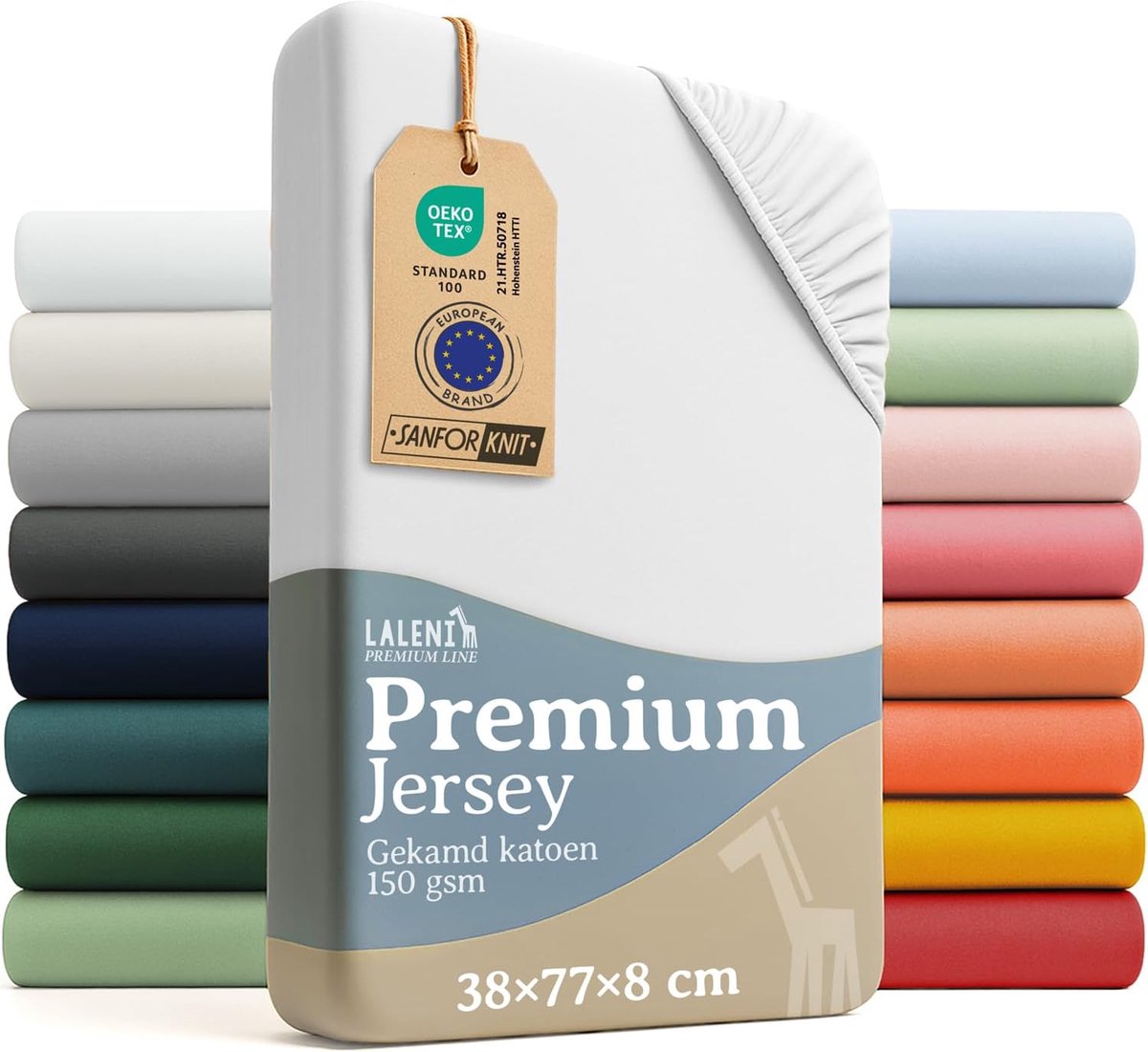 SnelShoppen - 2 Pack Fitted Sheet voor Wiegen en Boxen - Ademend 100% Katoen (150gsm), 77x38cm, Wit - Perfect voor Baby's
