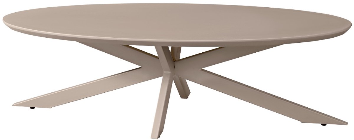 DÉJA Living Salontafel Gimo - Ovaal - Taupe - 120x55 cm - HPL Tafelblad