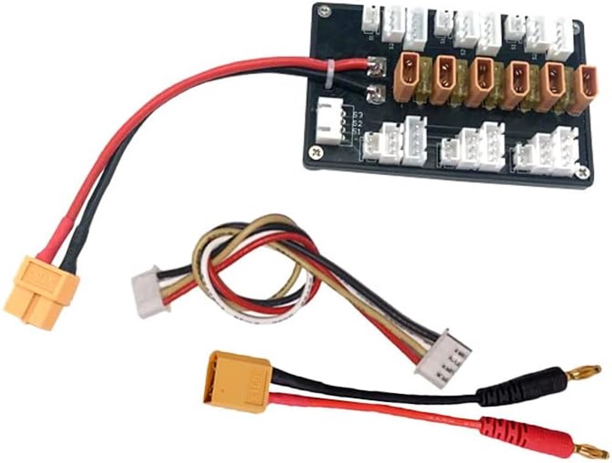 SnelShoppen - RC XT30 Parallel Charging Board Balance Charger met XT60 Plug & Banana Plug Adapter voor 1S 2S 3S LiPo Batterijen - Veilig en Betrouwbaa