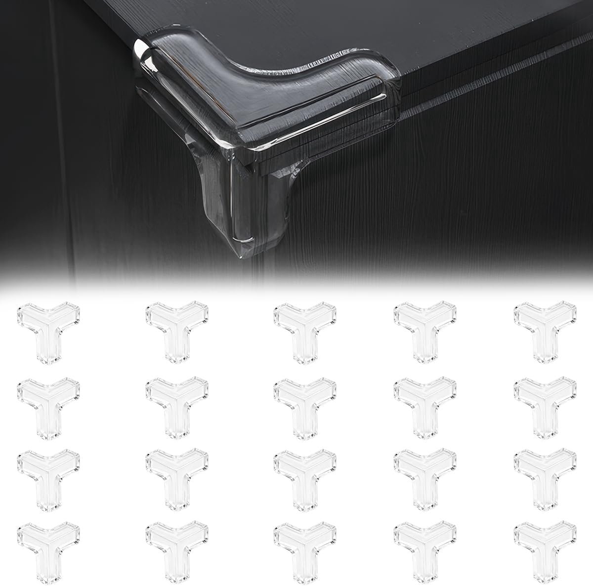SnelShoppen - 20Pcs Transparante Hoekbeschermers voor Kinderen - Zachte Silicone Bescherming voor Tafel, Meubels en Kasten - Sterke Hechting, Veilig e
