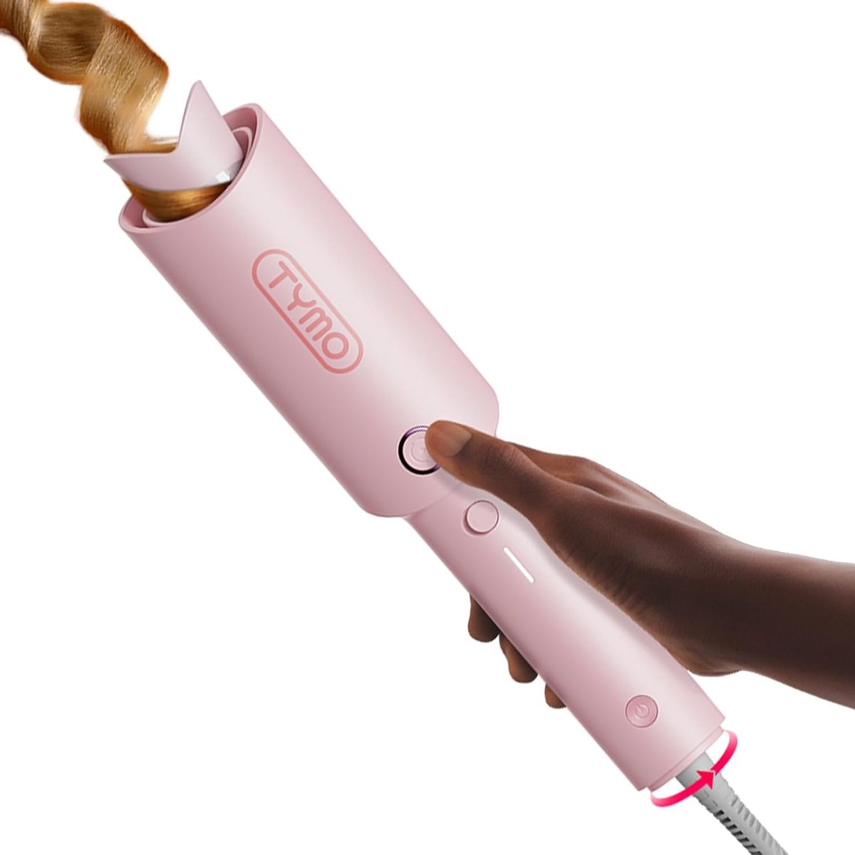 SnelShoppen - Automatische Krultang voor Grote Krullen - Draagbare Roterende Curling Wand Tong 32mm - Keramiek Beach Waves Kruller 160-210℃ Roze - Een