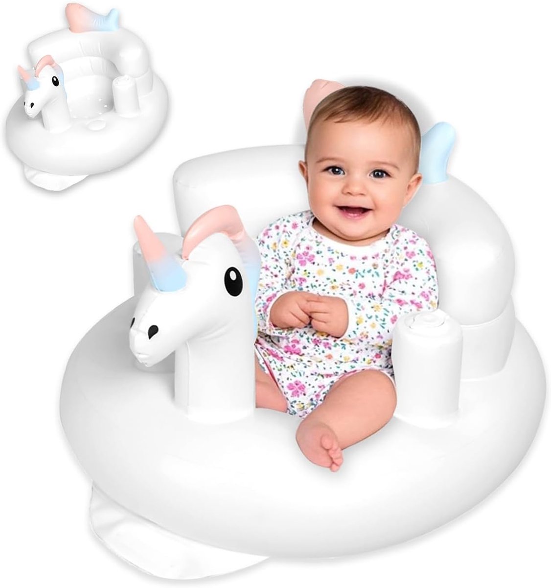 SnelShoppen - Opblaasbaar Babyzitje met Luchtpomp - Veilig, Antislip, Versterkt Materiaal, Ecologisch PVC, Extra Dikte, Ideaal voor Camping, Tuin en B