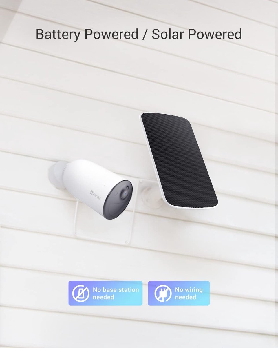 Thijox - EZVIZ CB3 2K Draadloze Buiten Beveiligingscamera Wifi, AI-Detectie van Personen/Voertuigen, Oplaadbare Batterij 120 Dagen, Kleur Nachtzicht,