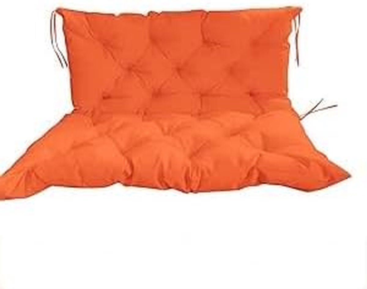 Schommelkussen Vervangingsset - Tuinkussen Bankkussen - Buiten Ontspannen - 10cm Dikke Vulling - 100x100cm - Oranje