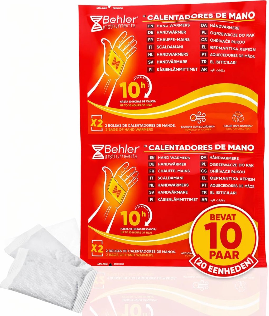 Thijox - 10 Paar Luchtgeactiveerde Handwarmers - Tot 10 Uur Warmte - Ideaal voor Buitensporten, Skiën, Wandelen, Werken - Handwarmers in Handschoenen