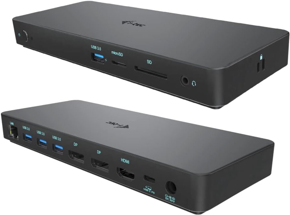 USB-C Docking Station - Hub Adapter - Werkplek Uitbreiden - Tot 3x 4K Schermen - 100W Power Delivery - Zwart