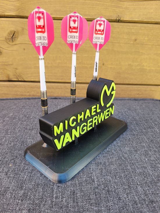 Dartshouder dartpijlen Michael Van Gerwen zwart van 3D — afbeelding 4