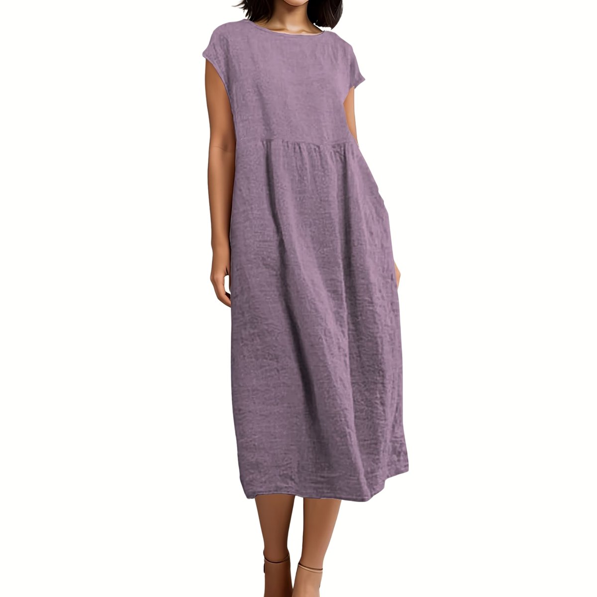 Currero Linnen Jurk Dames Blouse Zomer Shirt Jurkjes Voor Dames Ibiza Jurken Paars