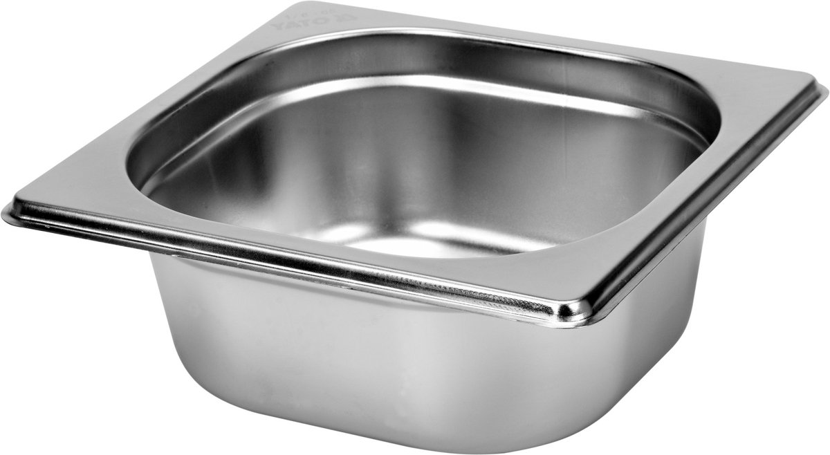 YATO Professionele Gastronorm Bak GN 1/6 – 65 mm Diep – 1.0 Liter – Hoogwaardig RVS 201 – Temperatuurbestendig -40°C tot +300°C