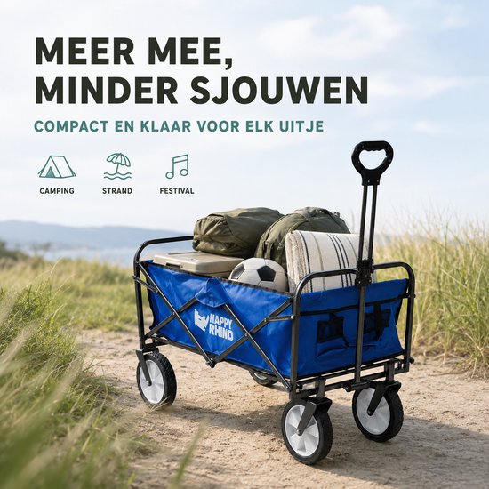 Happy Rhino - Bolderwagen Otway - Bolderwagens - Zwart - 8,5kg - Polyester - 54 x 8.5 x 100 cm van Merkloos — afbeelding 4