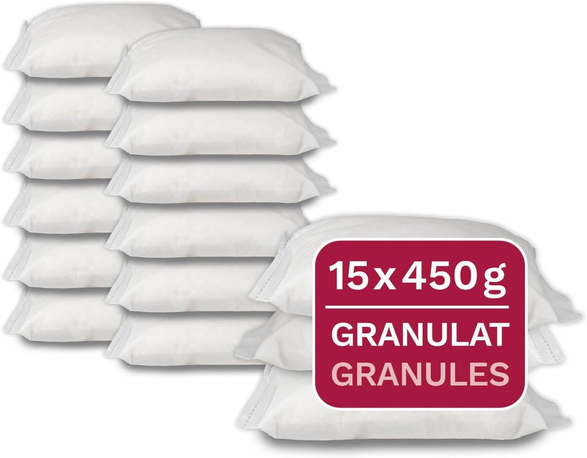 Thijox - 15 x 450 g Universele Luchtontvochtiger Navulverpakking Granulaat voor Efficiënte Ontvochtiging in Huis, Ideaal voor Kamers, Kelder, Badkamer