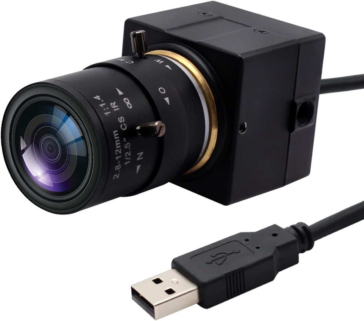 SnelShoppen - 4K USB Camera Ultra HD Webcam met Zoomlens 2.8-12mm, Handmatige Focus, 3840x2160 30fps, IMX415 Sensor, USB 2.0 UVC Video Camera voor Mac