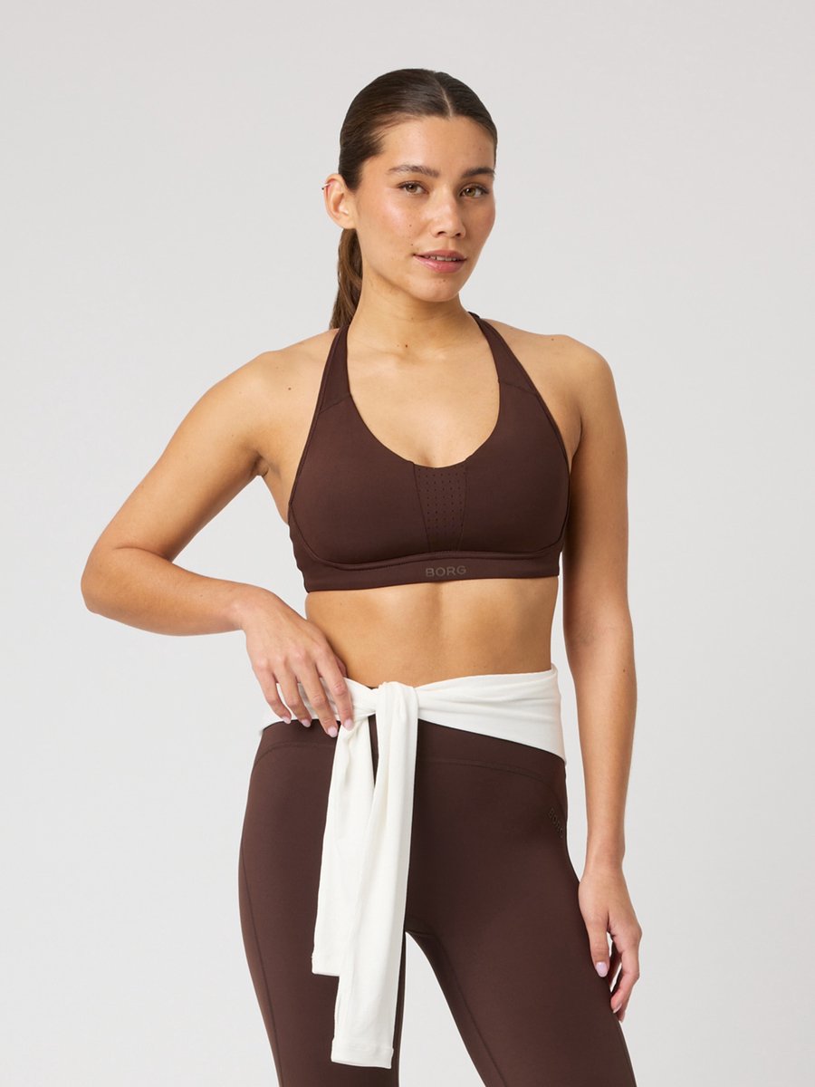 Björn Borg Reform Bra Sport BH Dames Sporttop Vrouwen - Coffee Bean Bruin - Recycled Polyester - Maat L