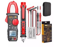 Digitale stroomtang/multimeter - Stroomtang is ST181 - Testpen is VD802 - AC 400A stroomtang - NCV (contactloze stroommeting) – Zeer nauwkeurige spanningsmeting – Multifunctioneel testen - Geschikt voor elektriciens en doe-het-zelvers