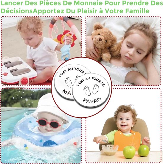 SnelShoppen - Gepersonaliseerd Babycadeau & Doopcadeau - Beslissingsmunt voor Nieuwe Ouders - Uniek Geboortecadeau met Vingerafdruk - Roestvrij Staal — afbeelding 3
