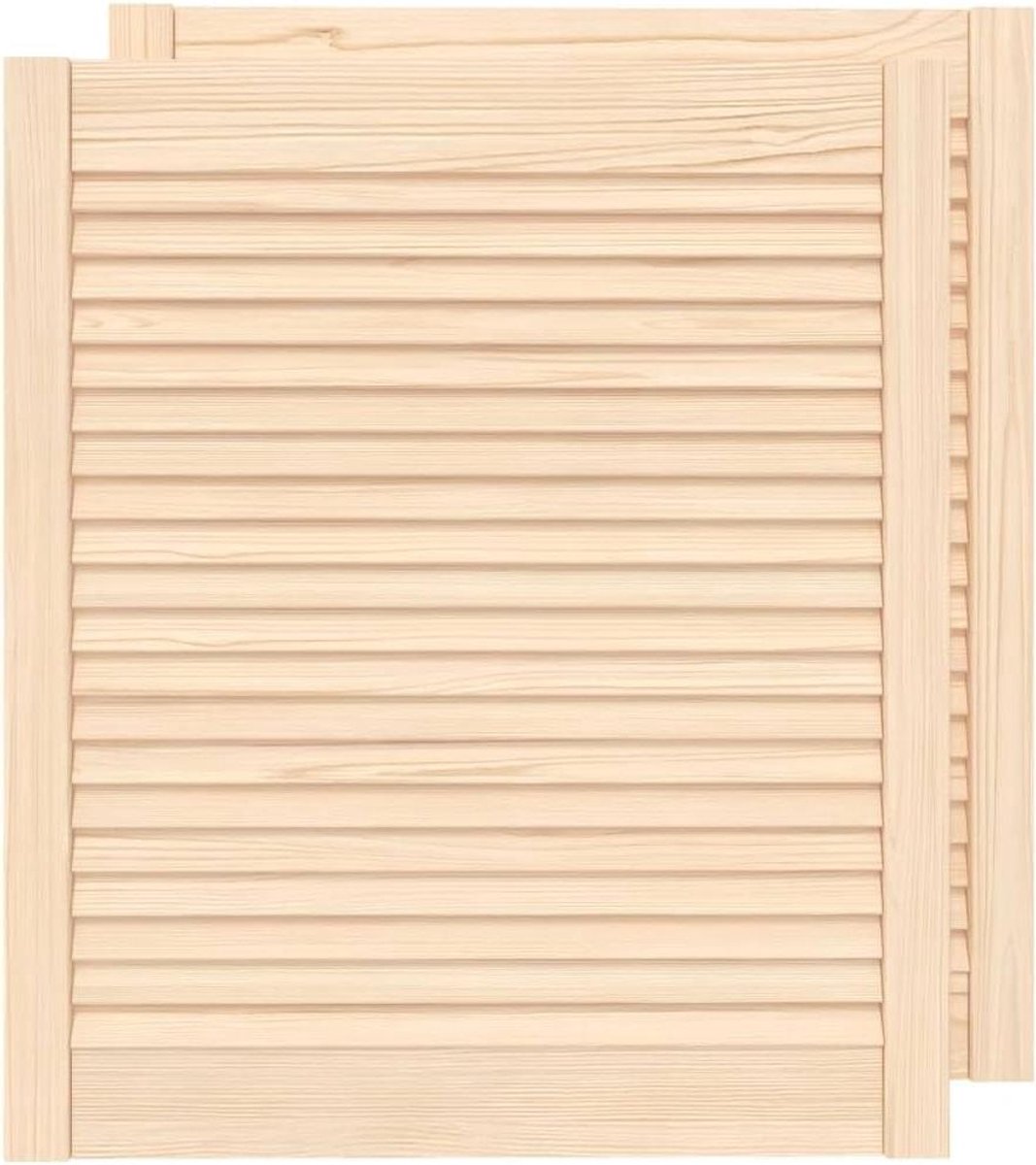 Kastdeuren met lamellen - Houten paneeldeuren - Meubels vernieuwen - Massief grenenhout - 69 x 594 cm - Naturel