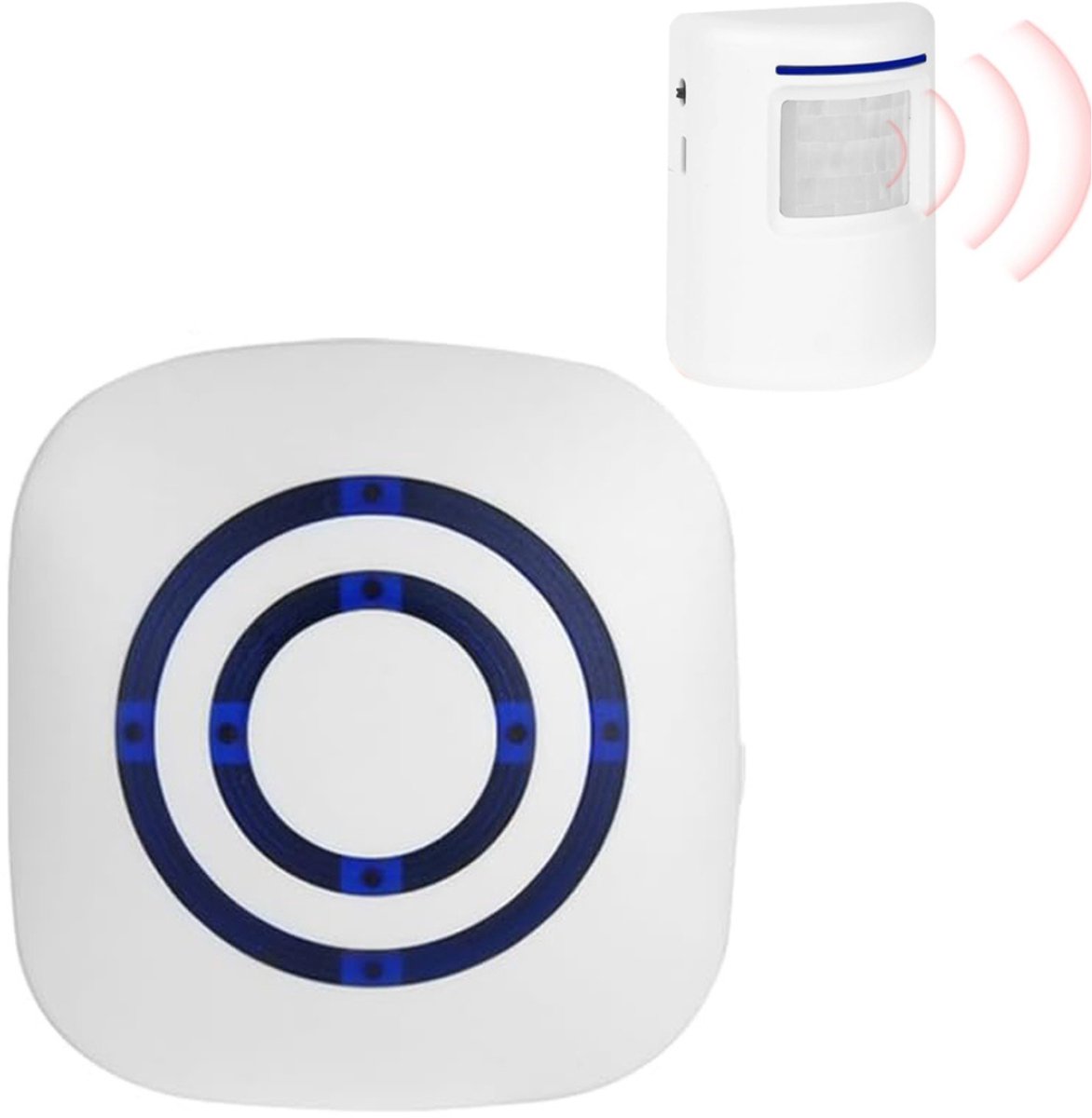 CLGP® Winkelbel - Entreemelder - Toegangsmelder -Wit met blauw