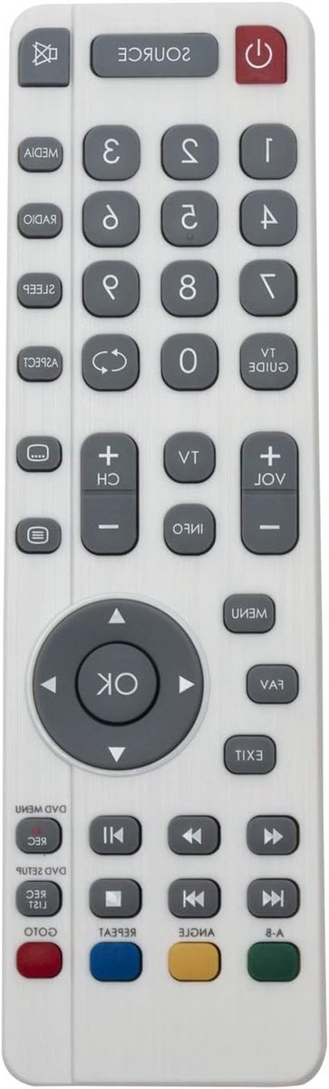 Vervang Afstandsbediening - Universele Controller - TV Bediening - Direct Gebruiksklaar - 17.5 cm - Wit