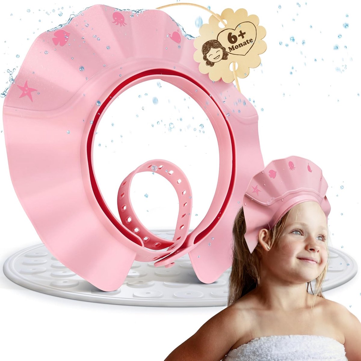SnelShoppen - Kinderen Douchekap - Roze - Extreem waterdicht met comfortabele sluiting - Haarwas tool voor kinderen met lichte sluittechnologie