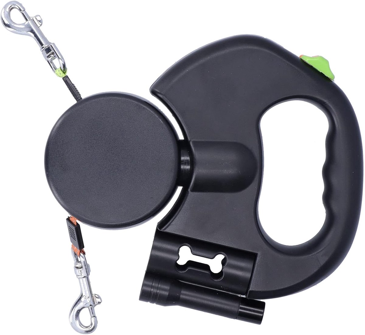 SnelShoppen - Pull-out Hondenriem, Automatische Retractable Huisdier Leash, Dubbele Uittrekbare Hondenlijn met Zakdispenser en Zaklamp, Reflecterend N