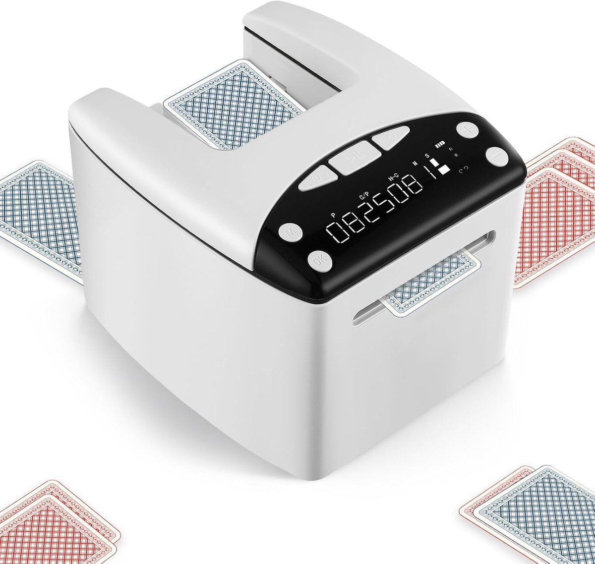 SnelShoppen - Elektrische Automatische Kaartverdeler met 360° Rotatiefunctie, 4000mAh Accu, Tot 8 Spelers, Fraudeproof voor Texas Hold'em, Perfect voo