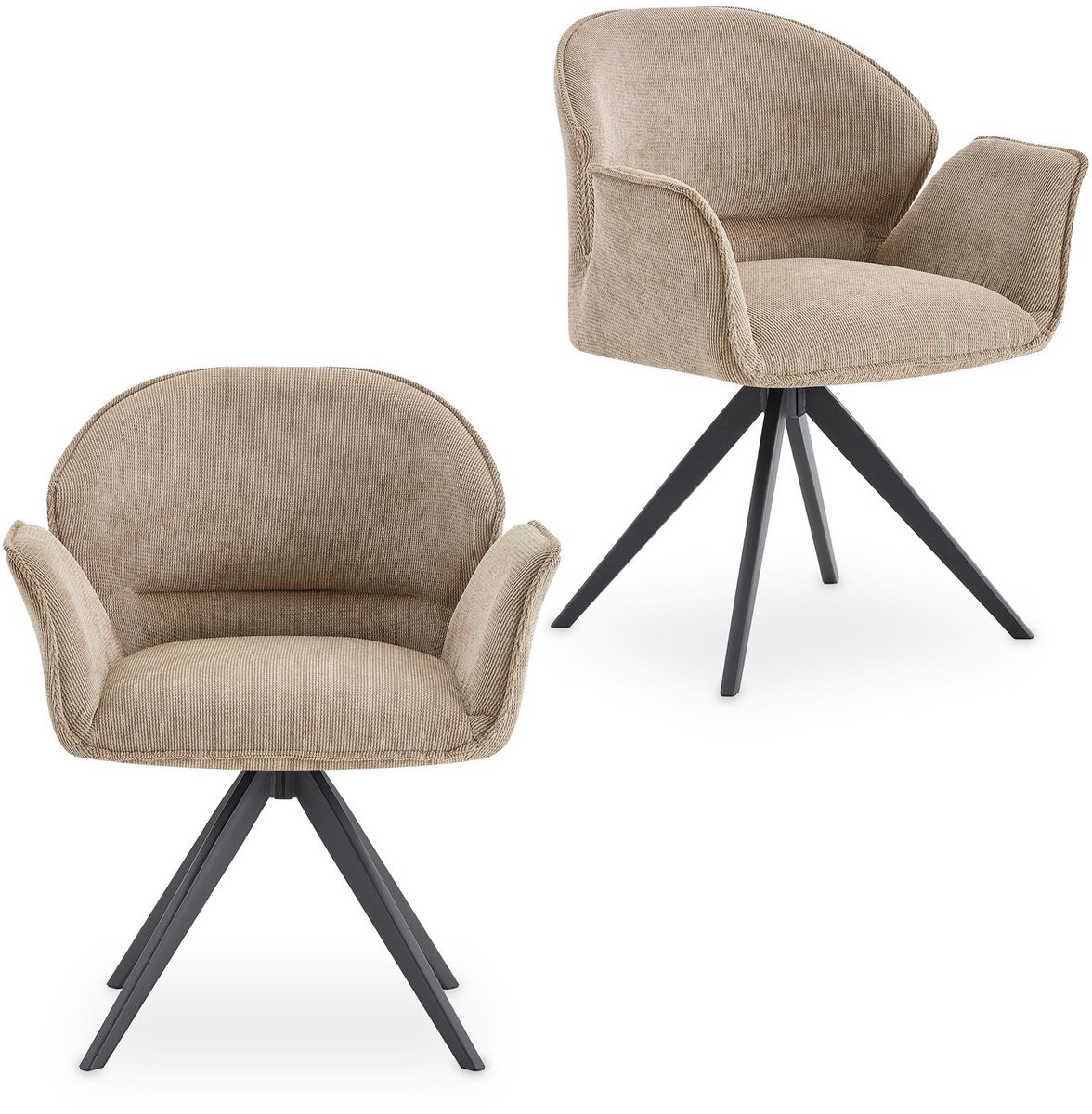 Eetkamerstoelen GIRONA, set van 2 – Greige