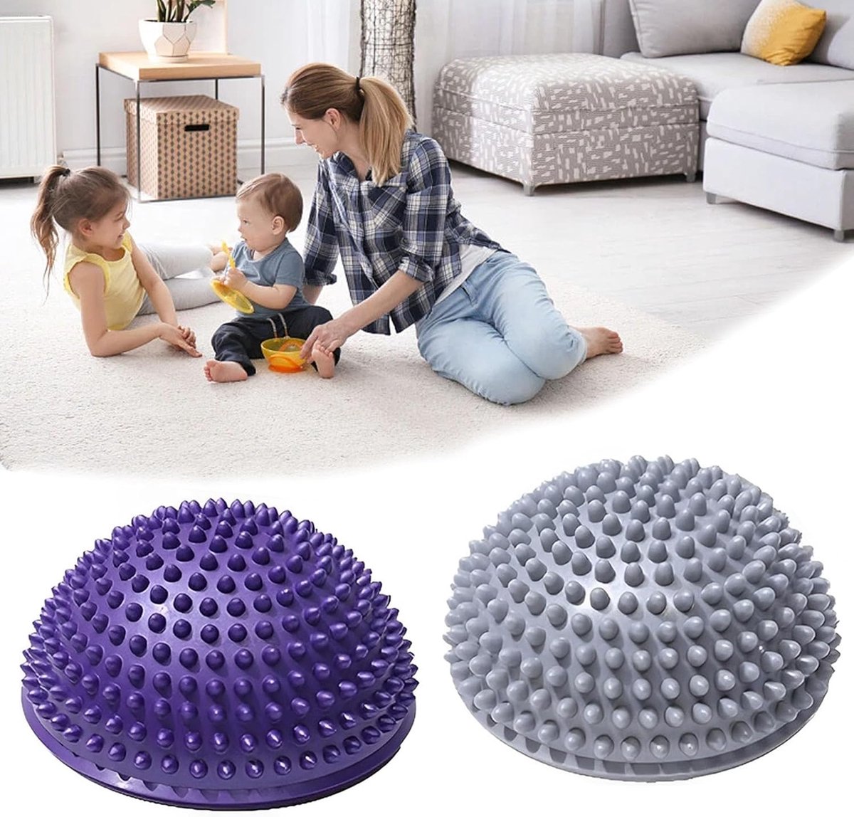 SnelShoppen - Semicirculaire Massagebal, Egeltjes Balans Yoga Bal Voetmassage Halve Bal Oefen Pods, Massage Yoga Balls, Halve Bal en Massage voor Kind