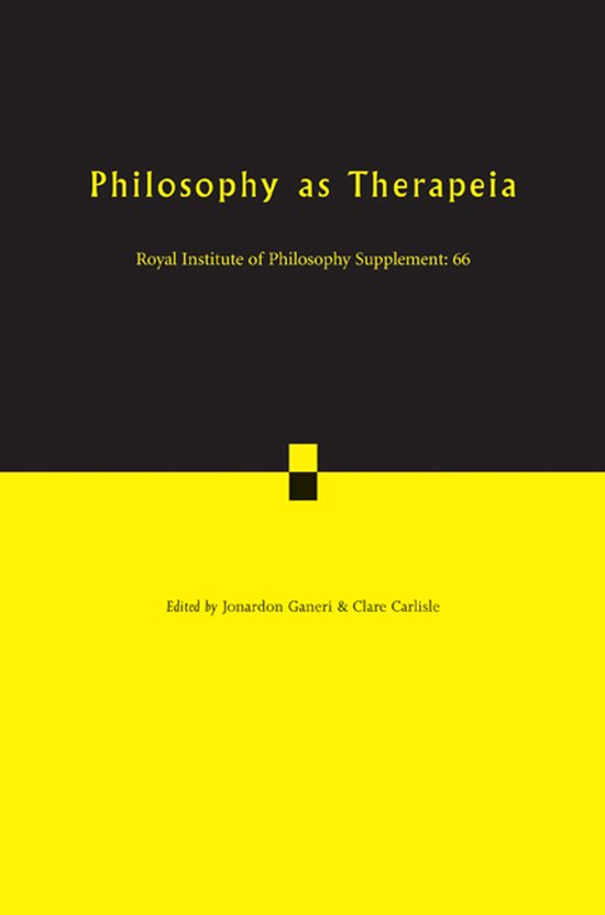 Livre : Philosophy as Therapeia, Royal Institute of Philosophy Supplement: 66, édité par Jonardon Ganeri & Clare Carlisle.