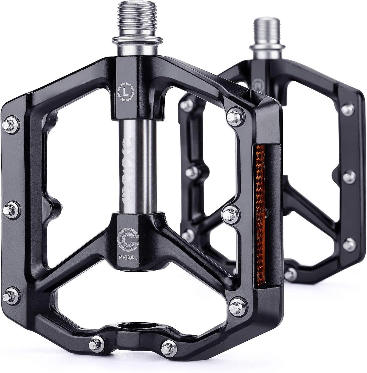 SnelShoppen - Fietspedalen met Reflectoren - Aluminiumlegering MTB Pedalen Set 9/16 voor Mountainbike en Racefiets - Veilig en Stijlvol