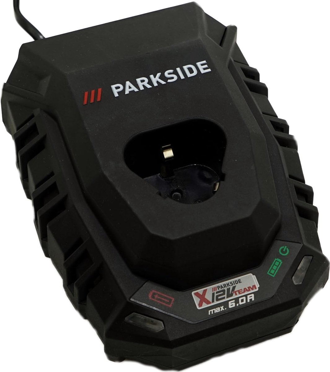 SnelShoppen - 12V Snellader - Krachtige 6A Acculader voor PARKSIDE X 12V Team - Inclusief PSIDE Flesopener Sleutelhanger - Veilig en Snel Opladen