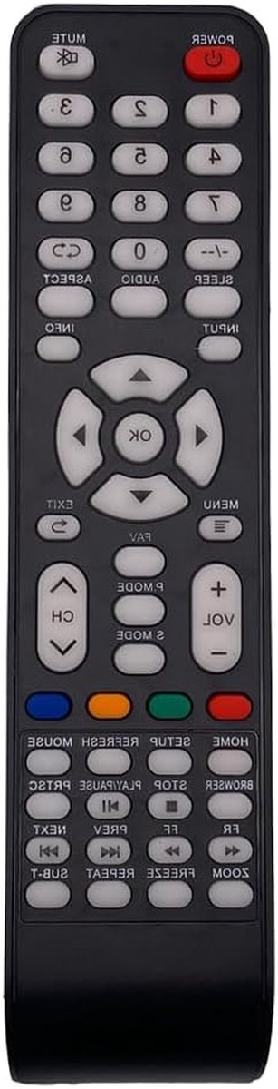 Universele Afstandsbediening - Vervangende Afstandsbediening - TV Bediening - Directe Compatibiliteit - 21 x 5 x 2 cm - Zwart