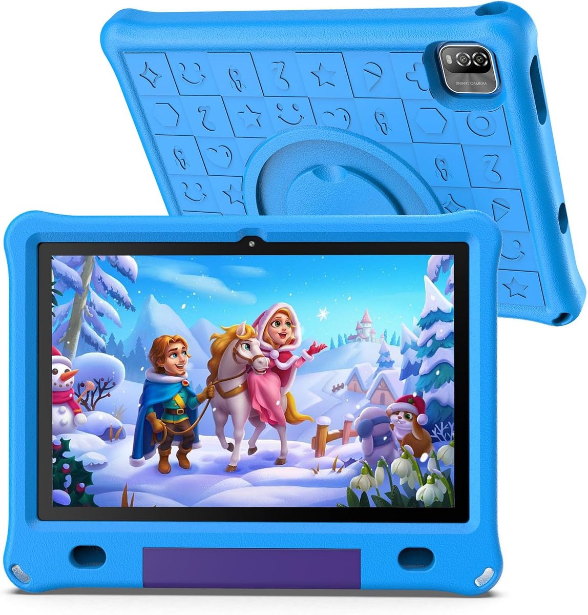 SnelShoppen - Kindertablet 10 Inch Android 12 met 3GB RAM, 64GB Opslag, IPS HD Scherm, Educatieve Apps en Speelmodus voor Kinderen
