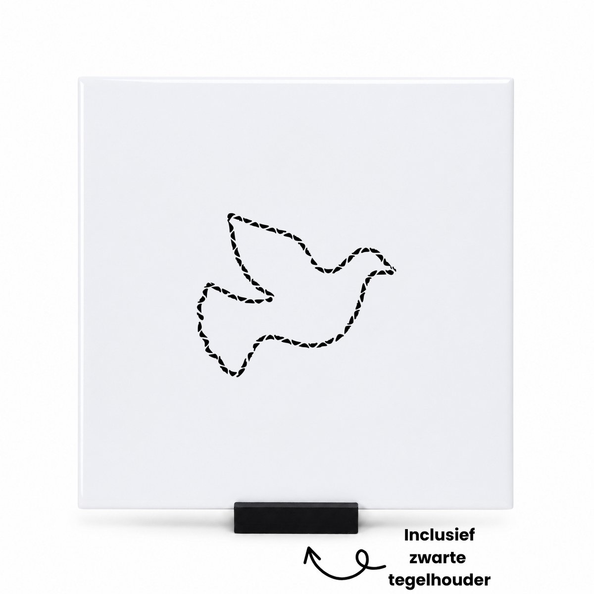 Hacebo Vogel tegeltje met tegelhouder - Vogels - Vogel spotter - tegeltjes met tekst - vogel liefhebber - huisdier - spotter - spreuktegels - 15x15 CM Wit