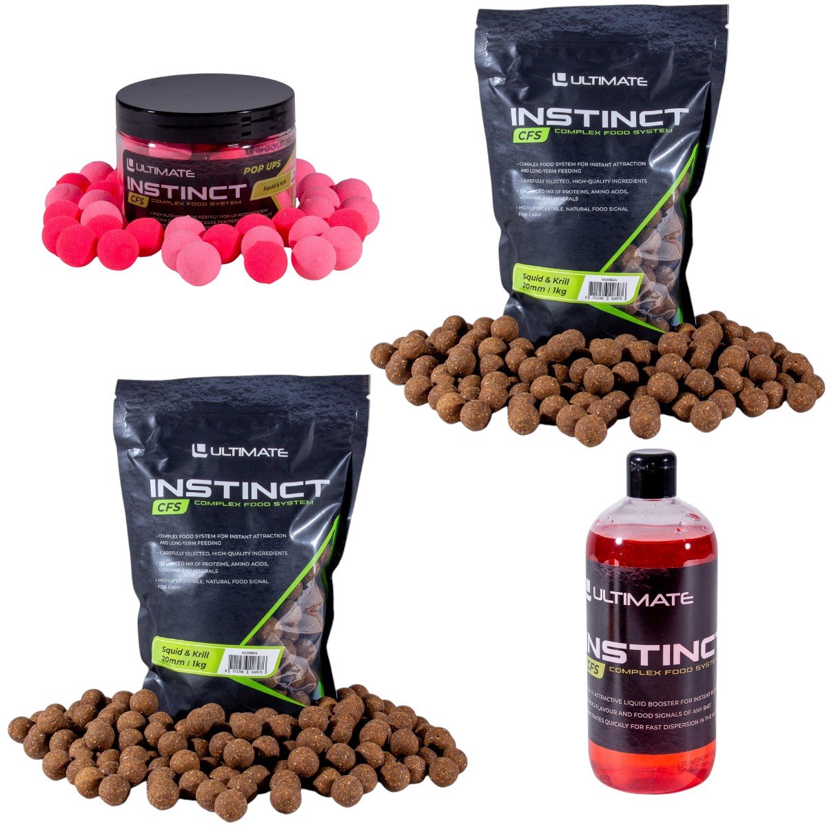 Ultimate Instinct CFS Squid & Krill Baits Pack - Karper Set