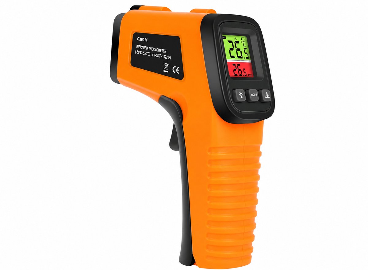 FEDEC Infrarood Thermometer - Meetbereik -50°C tot +550°C - IR Warmtemeter